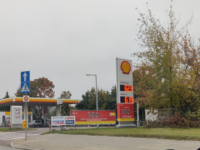 Ceny paliw na stacji Shell 20 października 2023 r.