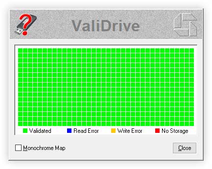 Pomyślny wynik ValiDrive