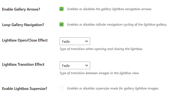 Skonfiguruj inne opcje lightboxa w Galerii Envira