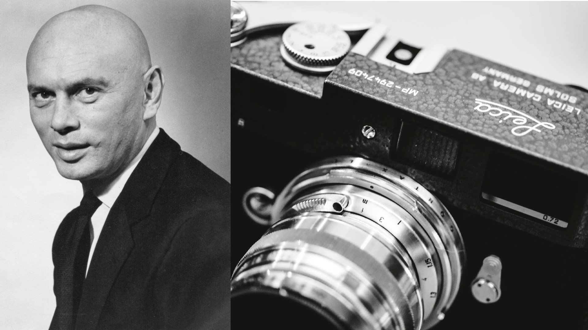 Yul Brynner i aparat Leica obok siebie