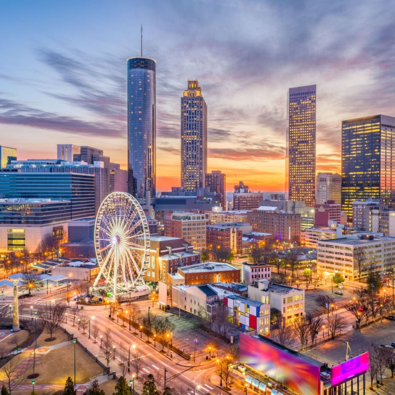 Atlanta, Georgia, USA, panorama centrum miasta.