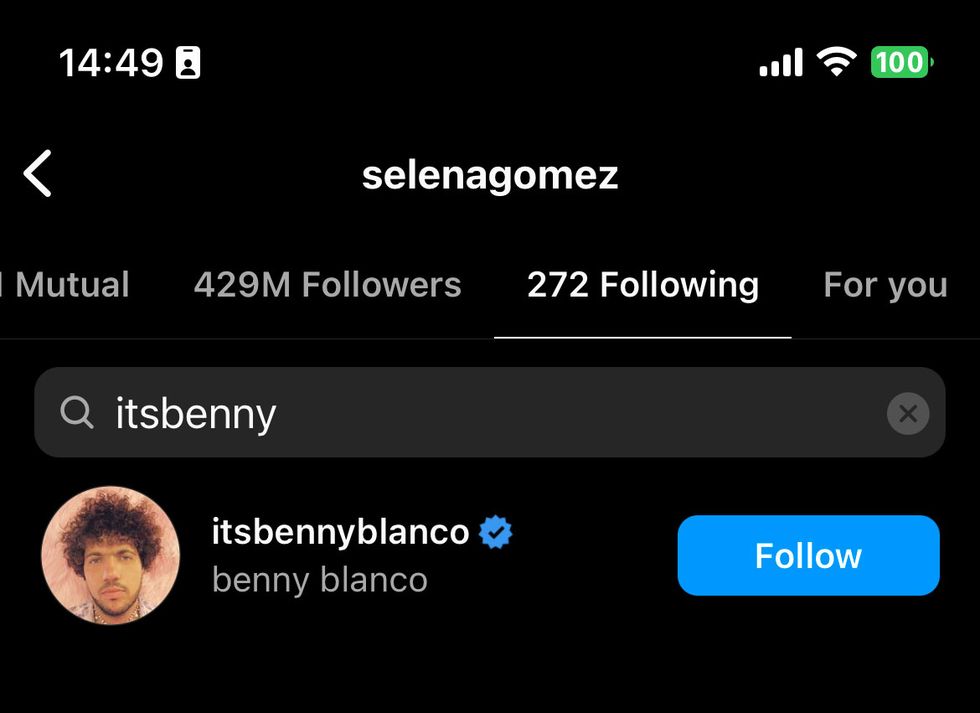 Selena Gomez i Benny Blanco obserwują się na Instagramie od 7 grudnia