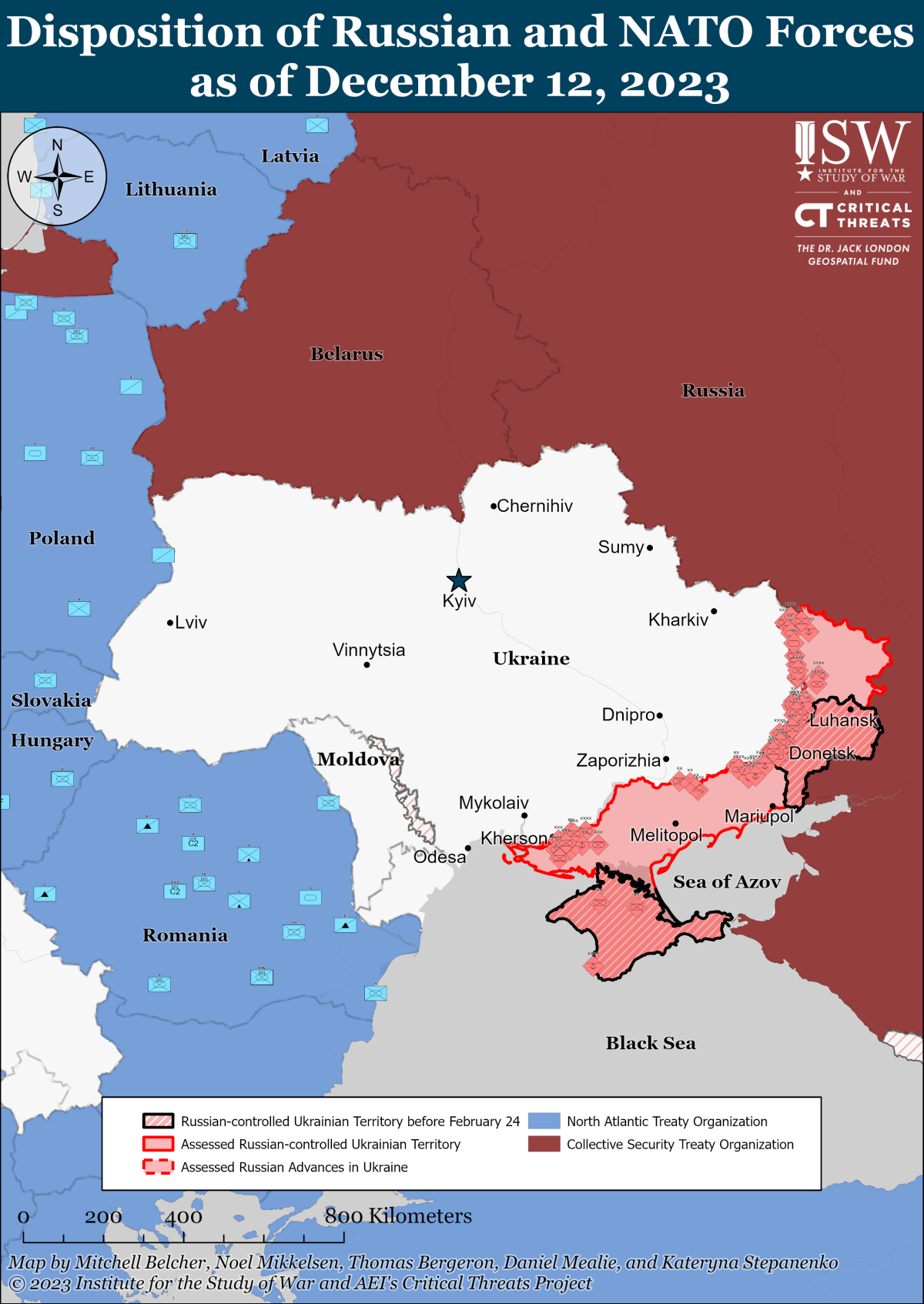 Aktualna mapa, Rosja-Ukraina