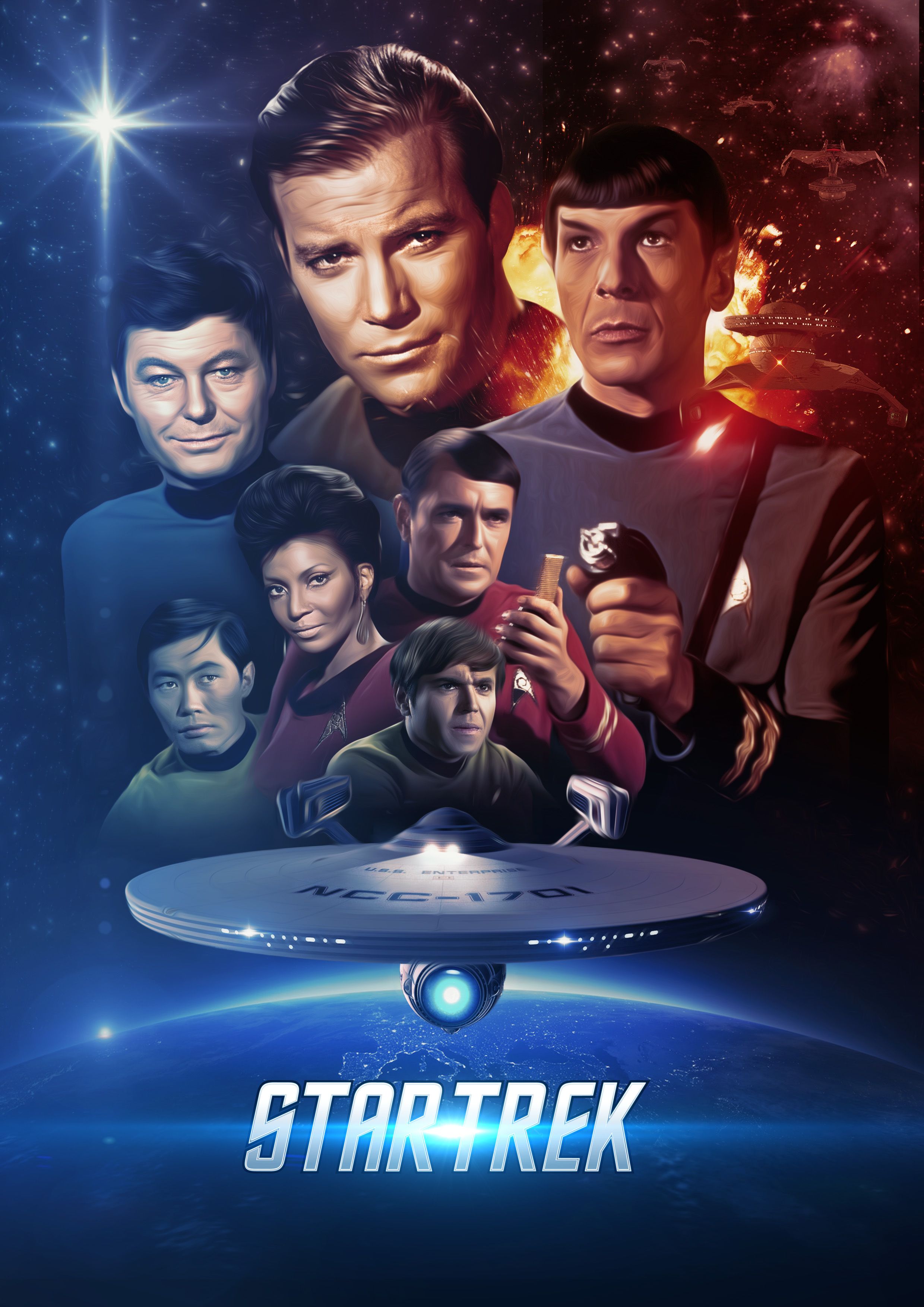 Oryginalna obsada Star Trek zebrała się za wizerunkiem USS Enterprise na plakacie Star Trek