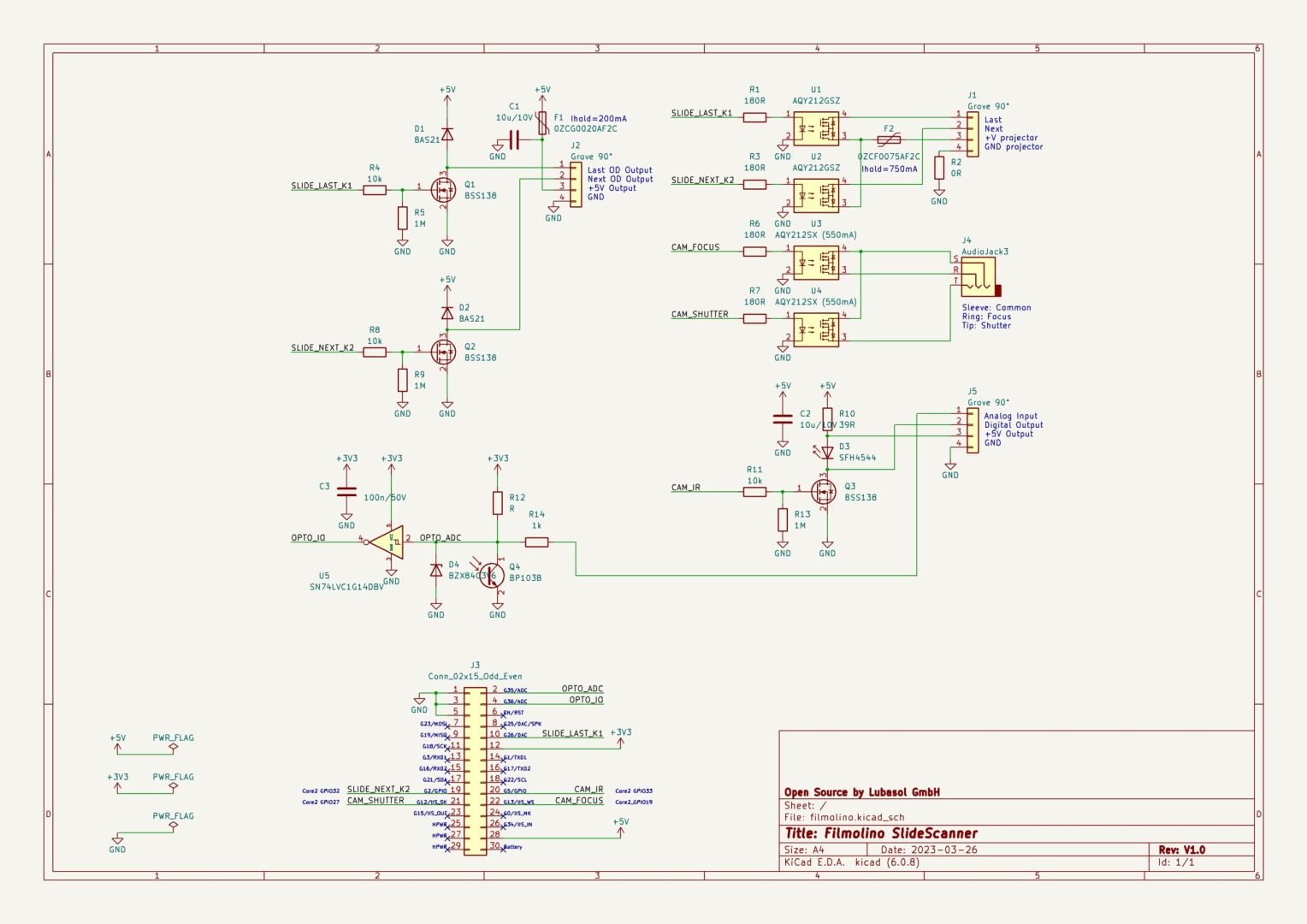 Schematy KiCad dla Filmolino SlideScanner