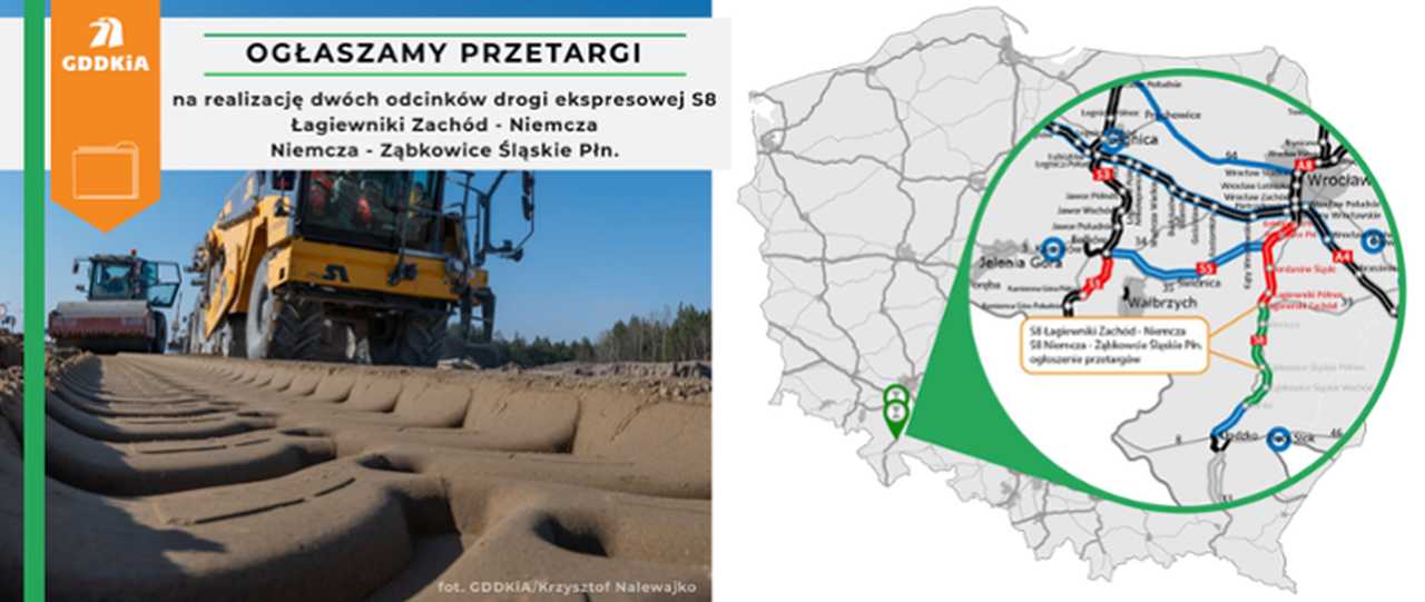 S8 pomiędzy Łagiewnikami a Ząbkowicami