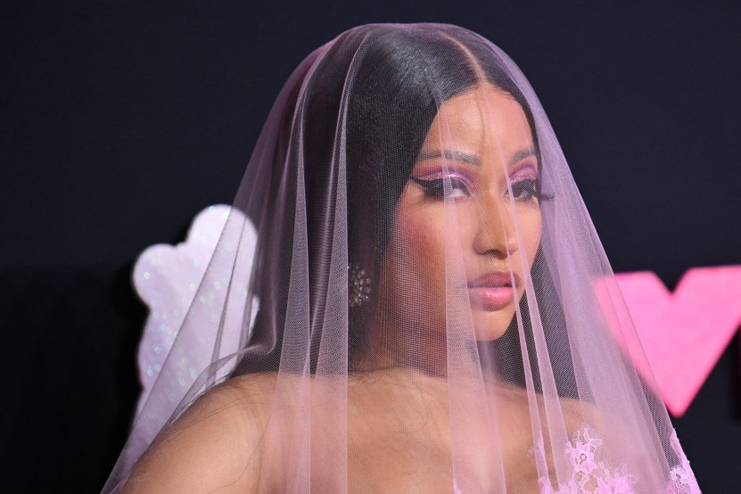 Amerykański raper i piosenkarz Nicki Minaj przybywa na galę MTV Video Music Awards w Prudential Center w Newark, New Jersey, 12 września 2023 r. (Zdjęcie: ANGELA WEISS / AFP) (Zdjęcie: ANGELA WEISS/AFP via Getty Images)