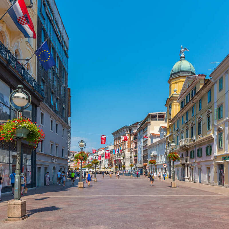 High Street Na Starym Mieście w Rijece, Chorwacja, Europa Południowo-Wschodnia