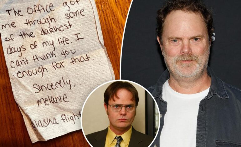 Gwiazda „Biura” Rainn Wilson otrzymuje list od stewarda linii Alaska Airlines