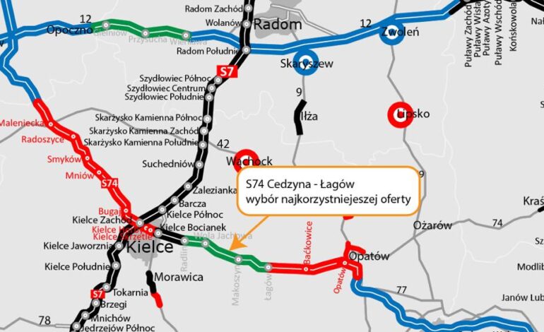 Wybraliśmy ofertę w przetargu na realizację S74 od Cedzyny do Łagowa – Generalna Dyrekcja Dróg Krajowych i Autostrad- Oddział Kielce