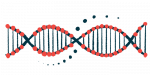 Ilustracja przedstawia nić DNA.