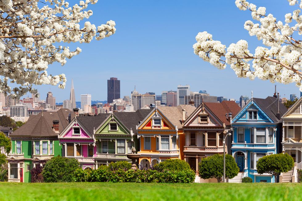 wiosenne zdjęcie malowanych pań i San Francisco