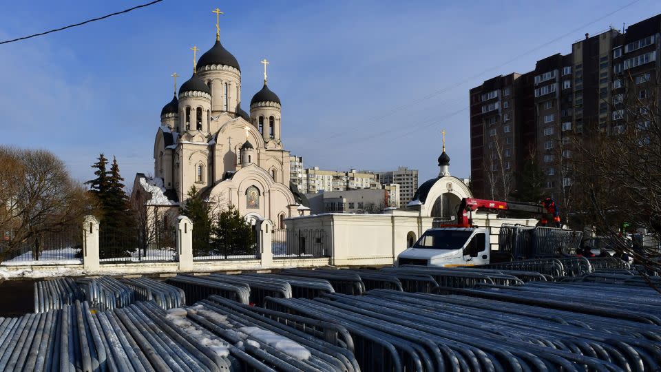 Cerkiew Ikony Matki Bożej w Moskwie, gdzie odbędzie się pogrzeb Nawalnego.  – Olga Maltseva/AFP/Getty Images