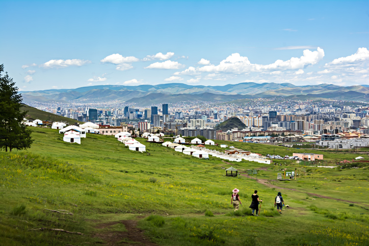 Widok na miasto Ułan Bator, Mongolia.