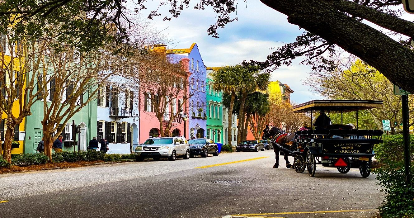 Kolorowe domy w Charleston