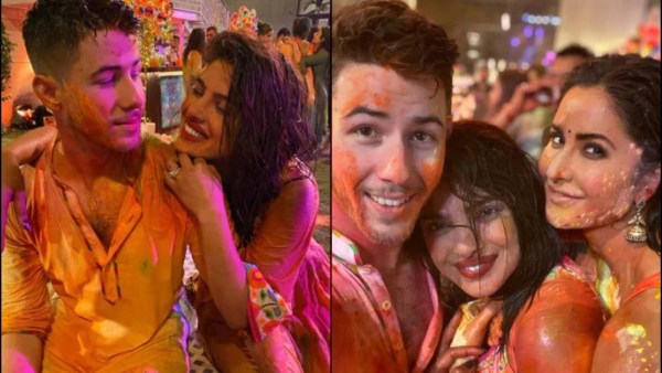 Priyanka Chopra, Nick Jonas i Katrina Kaif świętują Holi na imprezie Holi organizowanej przez Ishę Ambani.  (Instagram/priyankachopra)