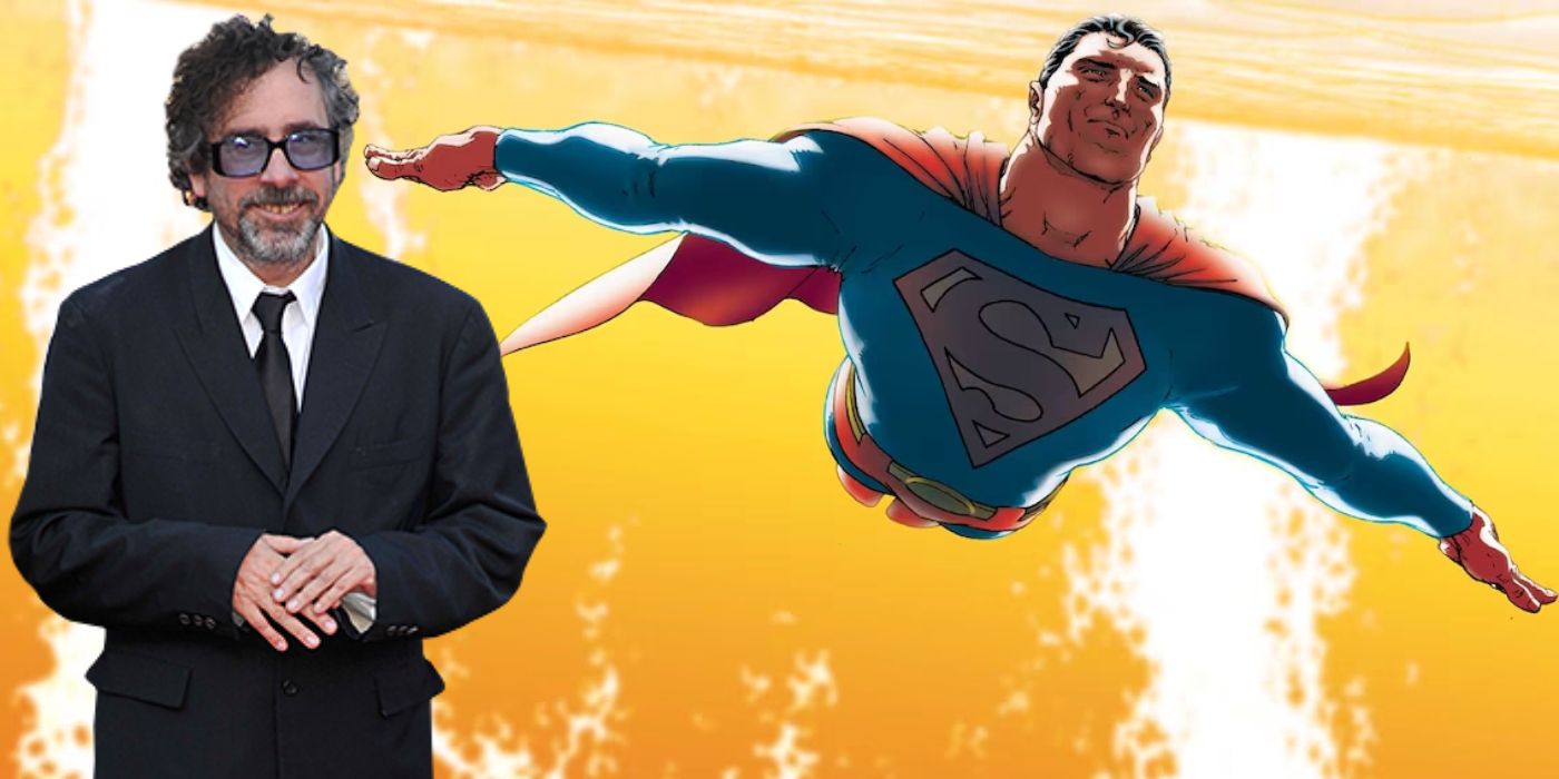 Kolaż Tima Burtona i powieści graficznej Superman