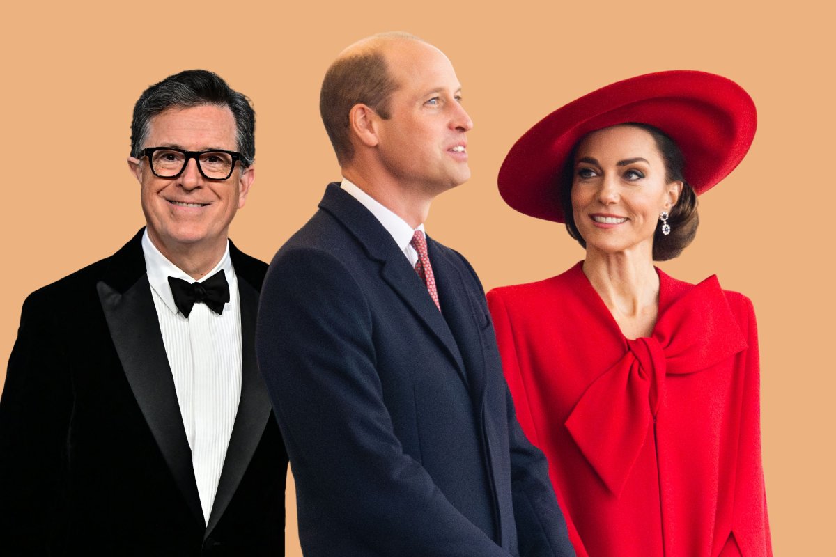 Książę William, Kate Middleton i Stephen Colbert