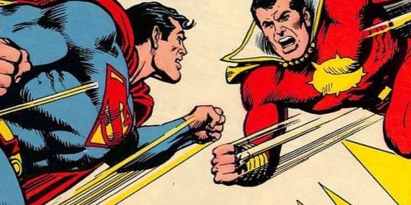 Superman walczący z Kapitanem Gromem