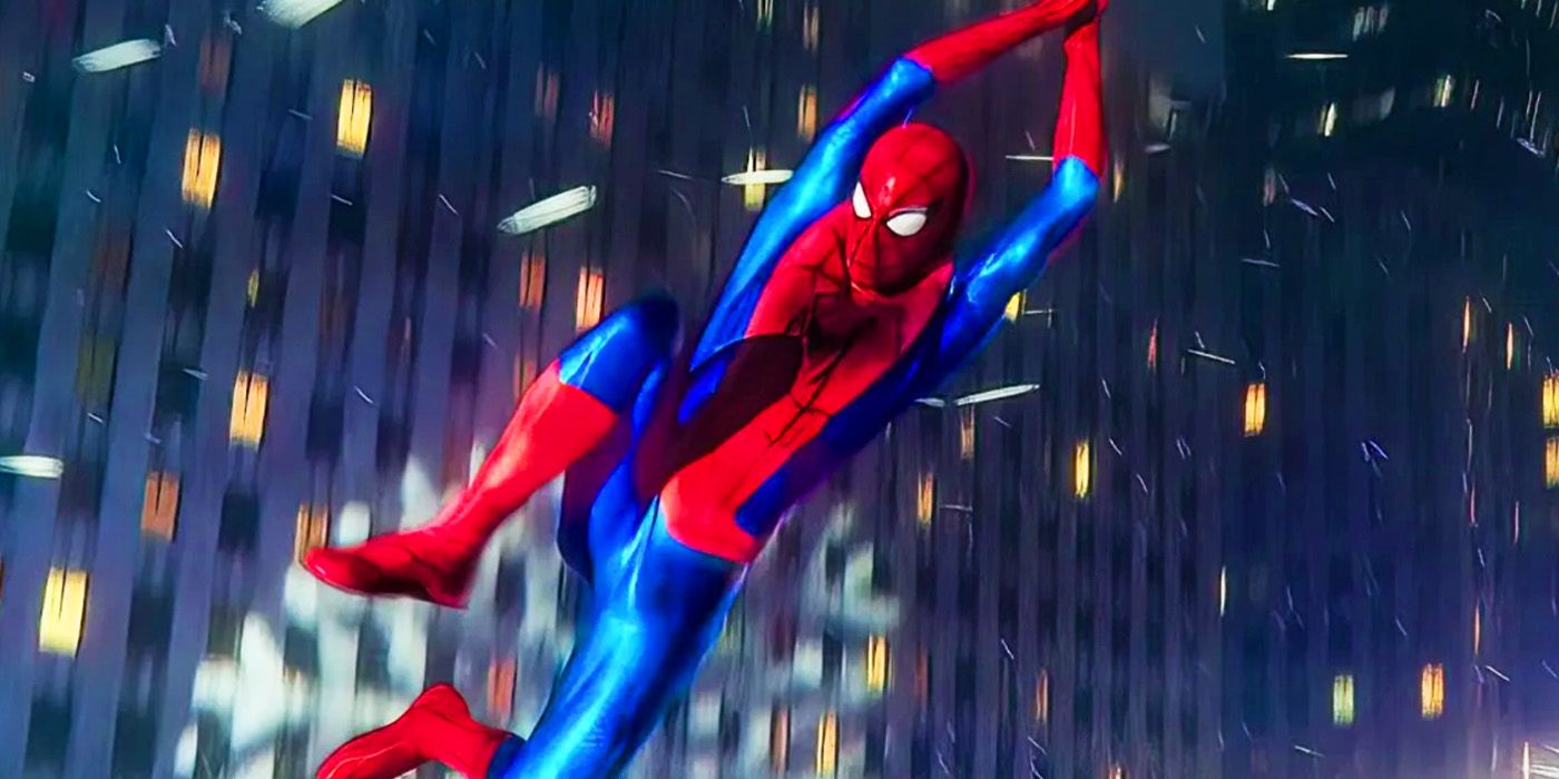 Spider-Man w nowym garniturze przechadza się po Nowym Jorku w filmie Spider-Man No Way Home