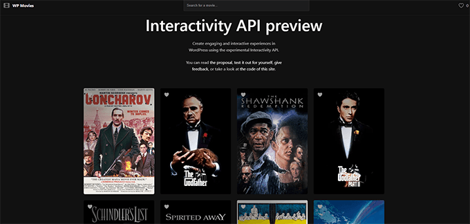 Demo interaktywnego interfejsu API