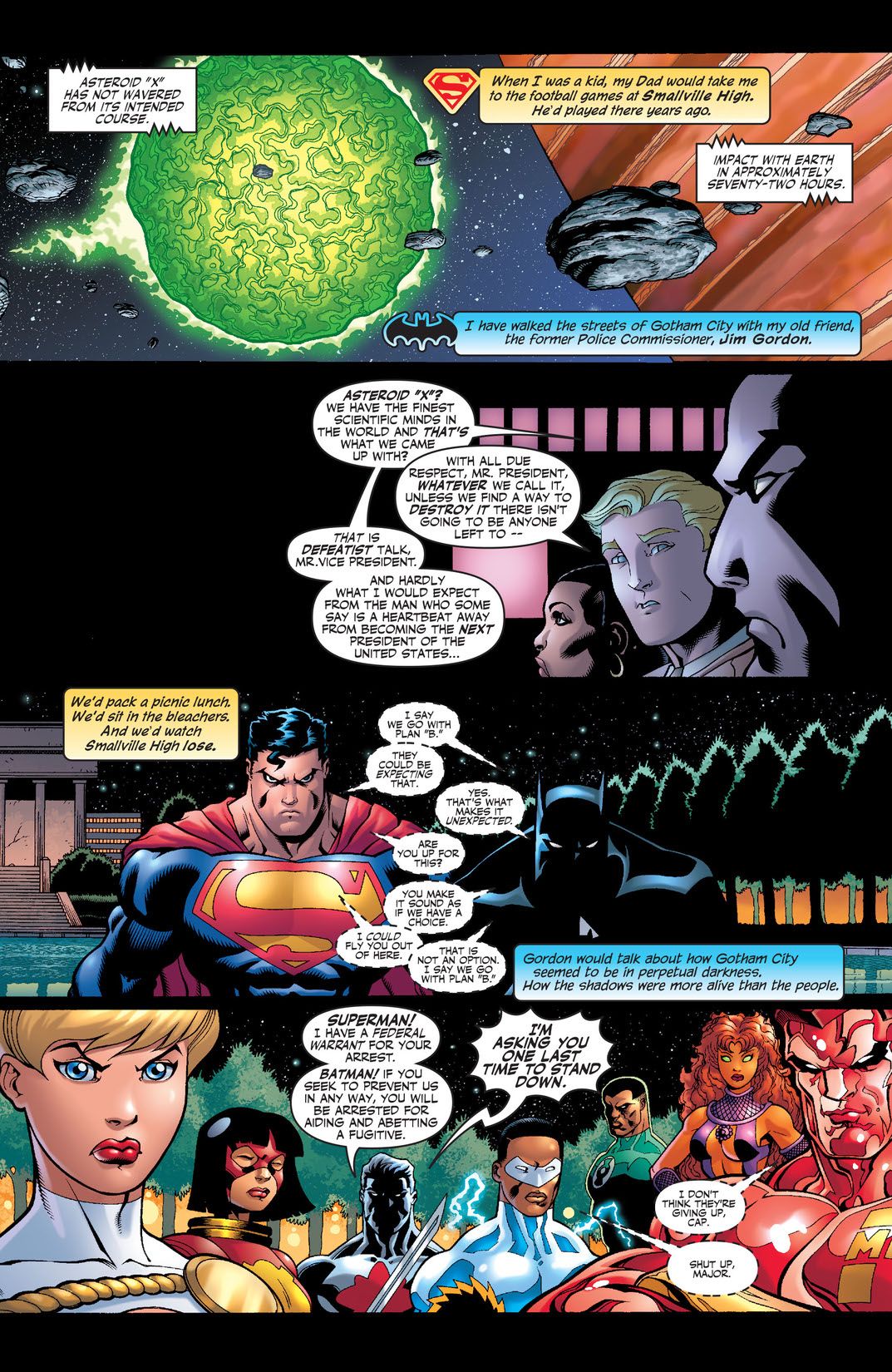 Kapitan Atom poluje na Supermana i Batmana