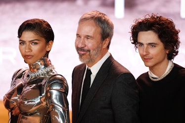 (Od lewej) Amerykańska aktorka Zendaya, kanadyjski reżyser Denis Villeneuve oraz amerykański i francuski aktor Timothe...