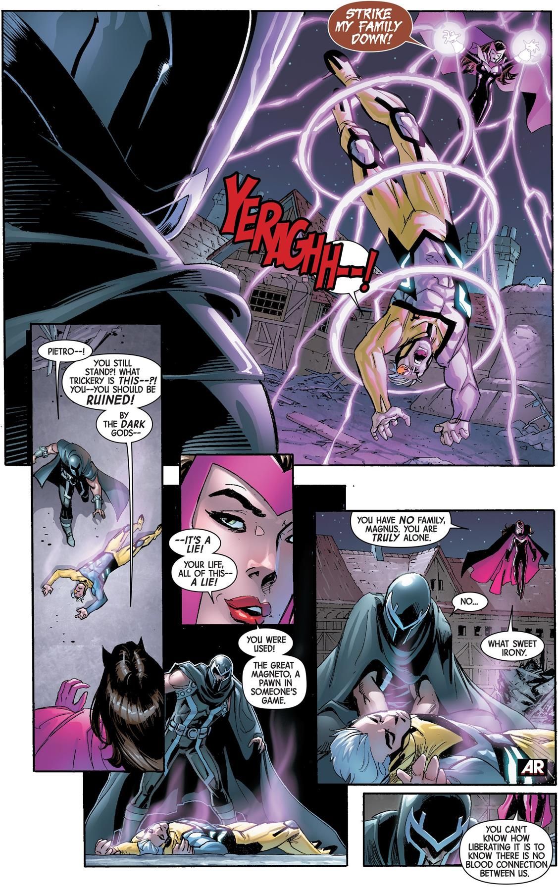 Zaklęcie sprawiło, że Magneto odkrył, że nie jest jej ojcem
