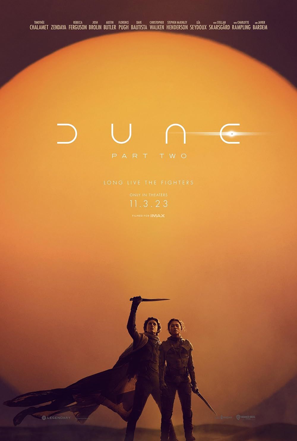 Plakat Timothée Chalamet i Zendaya w Dune – część druga (2024).