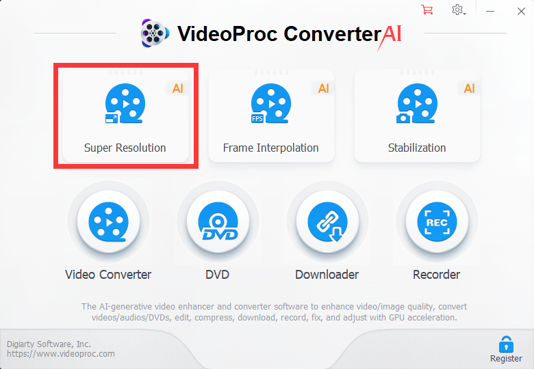 Najlepszy sposób na przeskalowanie obrazu bez utraty jakości VideoProc Converter AI