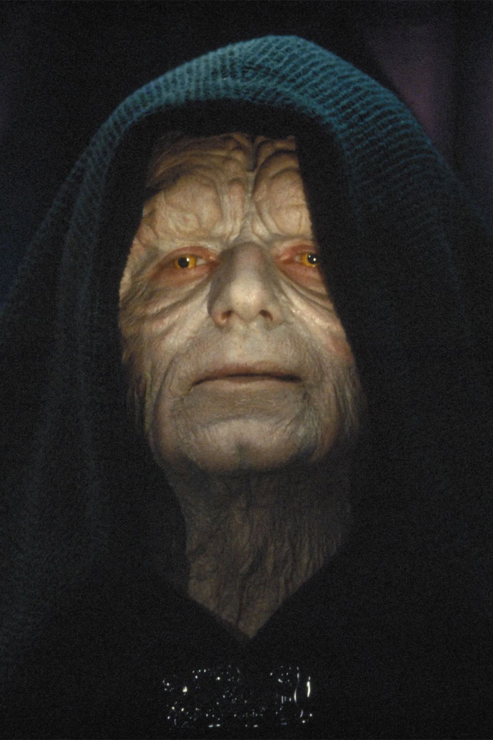 Ian McDiarmid jako Imperator Palpatine w „Powrocie Jedi” z Gwiezdnych Wojen