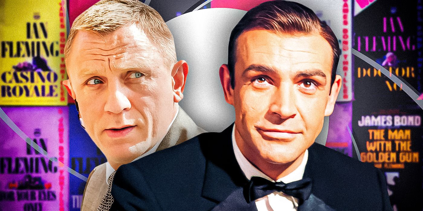 (Daniel Craig jako James Bond) ze Skyfall i (Sean Connery jako James Bond) z Goldfingera