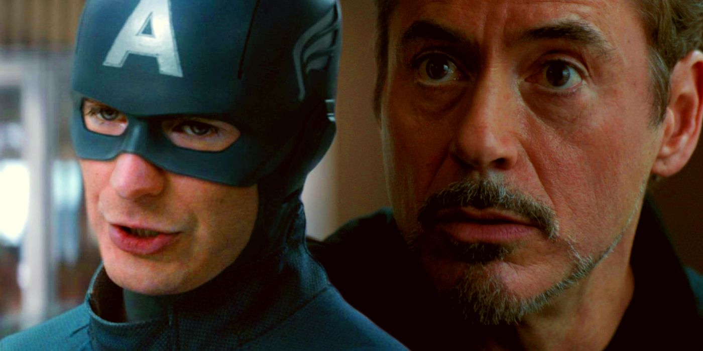 OG Kapitan Ameryka (Chris Evans) i Tony Stark Iron Man (Robert Downey Jr.) w Avengers Endgame