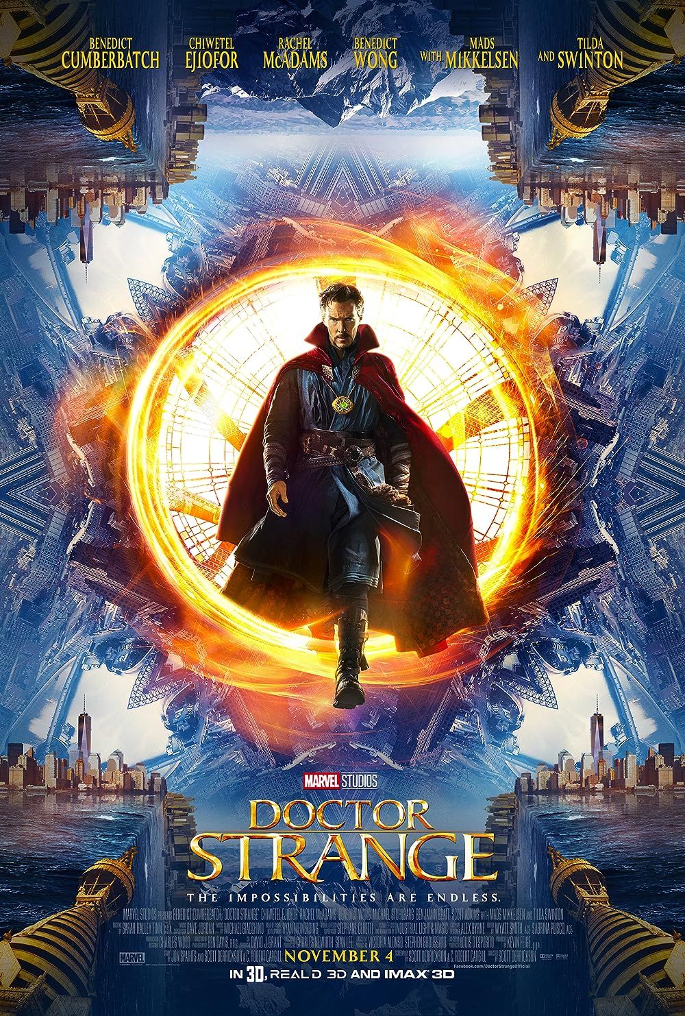 Benedict Cumberbatch w roli Doktora Strange na plakacie filmu z 2016 roku