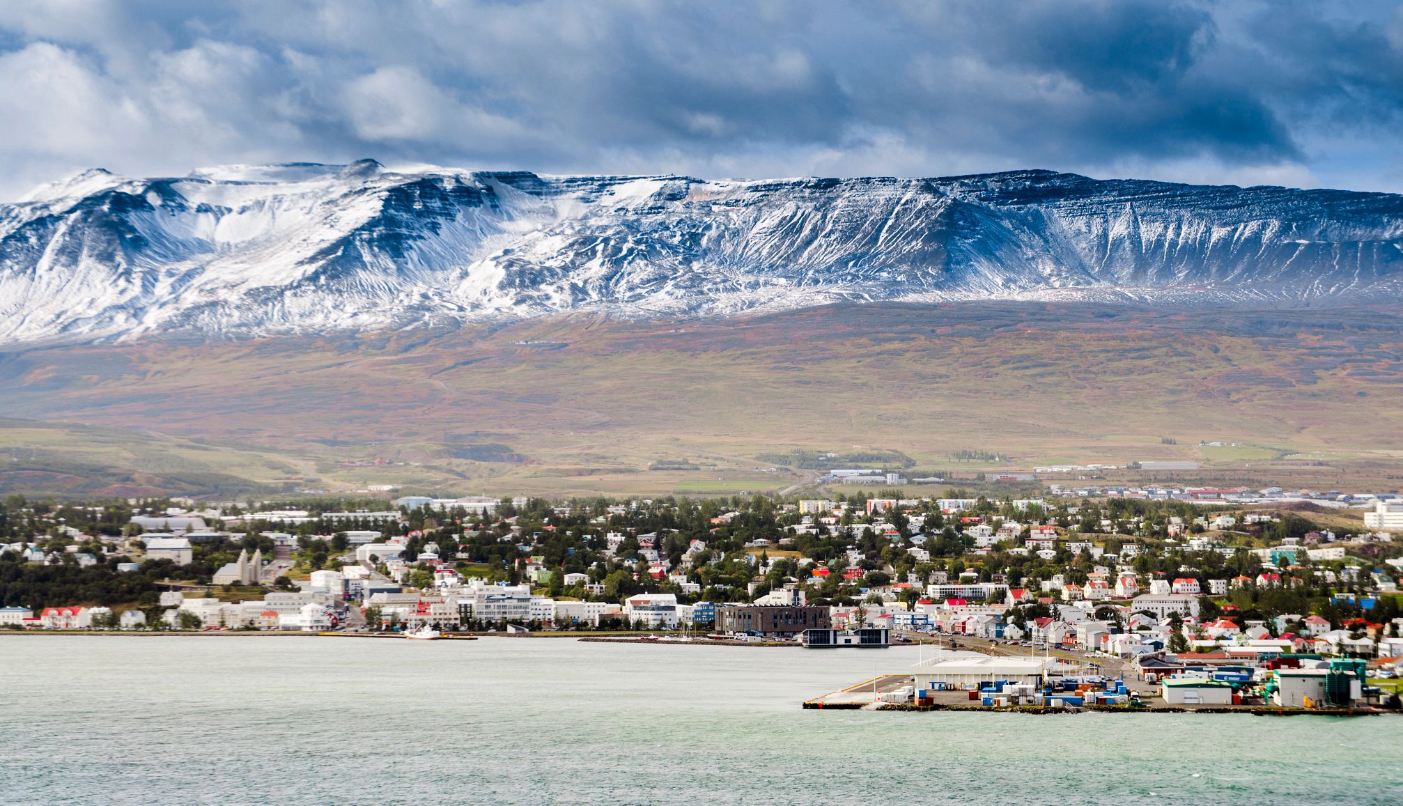 widok z lotu ptaka na Akureyri, Islandia