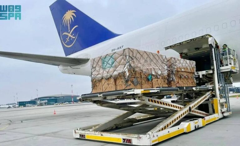 19. saudyjski samolot pomocy przybył do Polski, aby dostarczyć pomoc narodowi ukraińskiemu