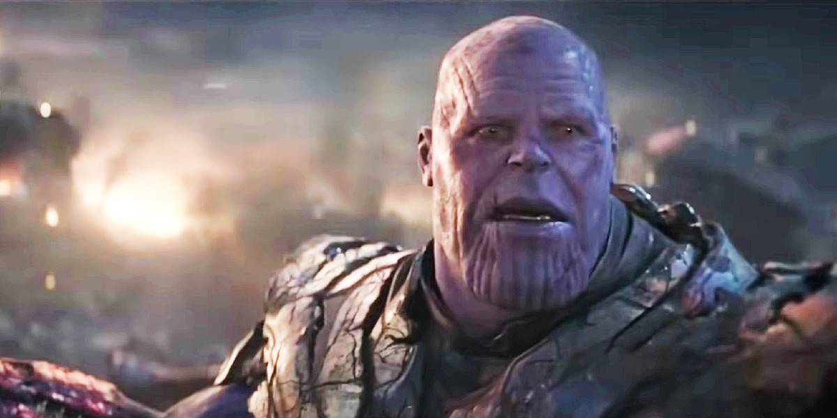 Thanos (Josh Brolin) wygląda na przerażonego kulminacyjnym momentem Avengers: Endgame