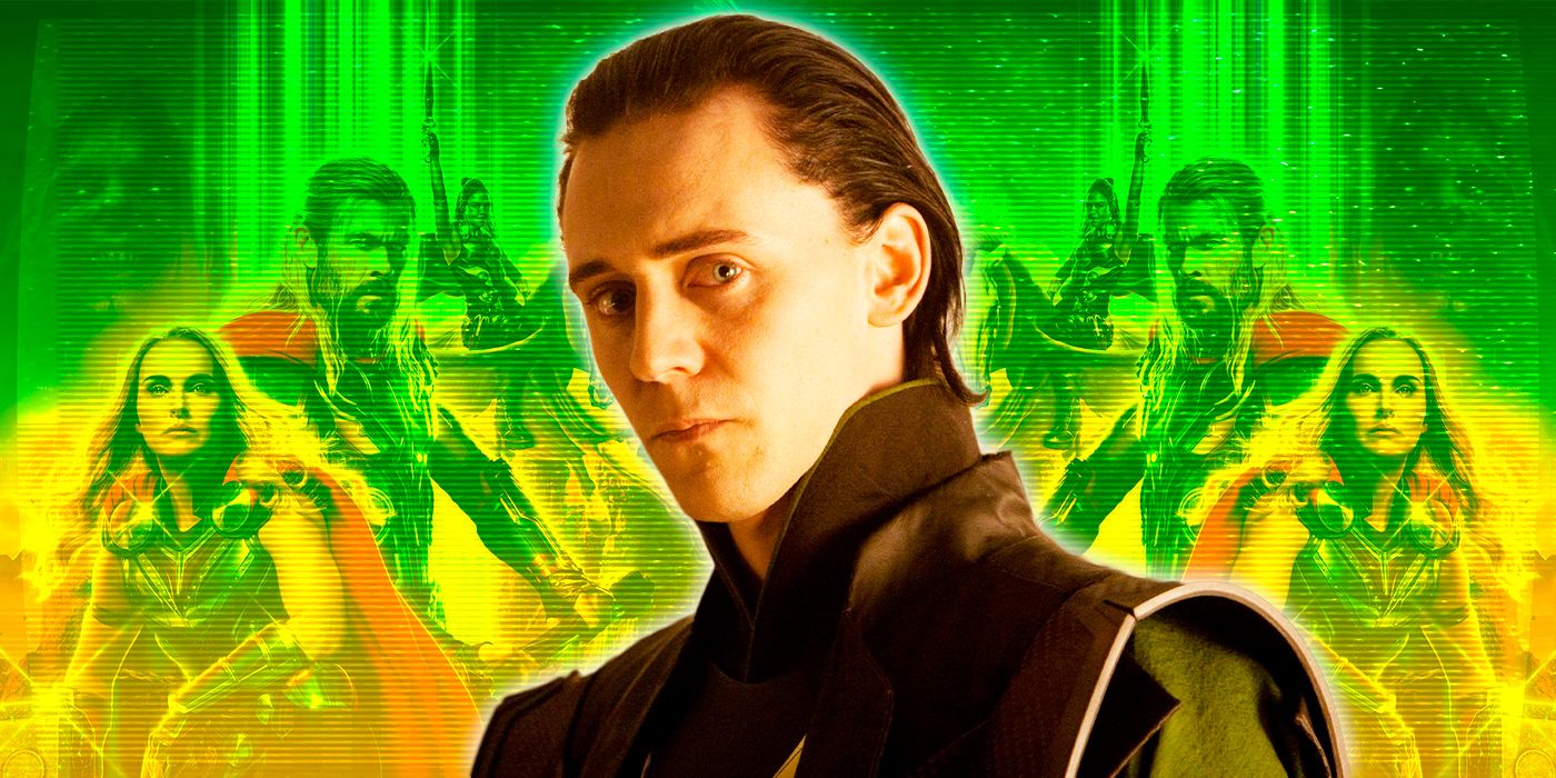Kolaż przedstawiający Lokiego Toma Hiddlestona przed obsadą filmu Thor Love and Thunder