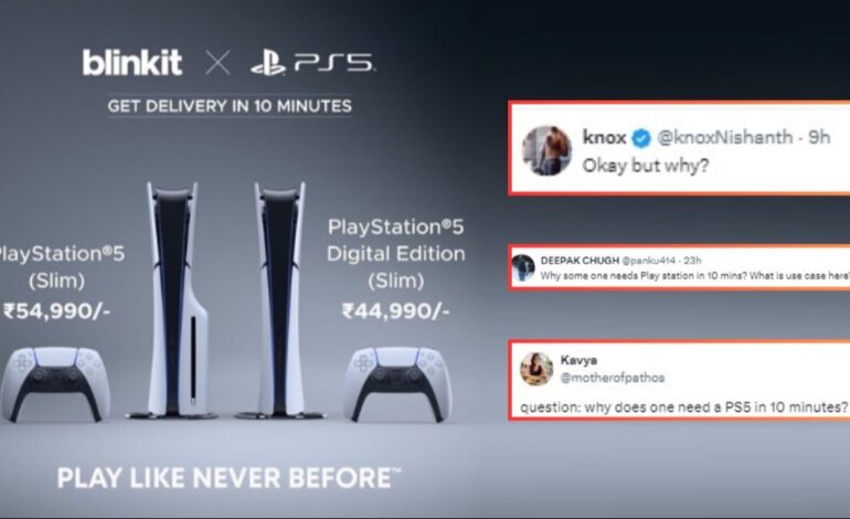Blinkit dostarczy Sony PlayStation 5 już w 10 minut.  Ale dlaczego, pyta Internet