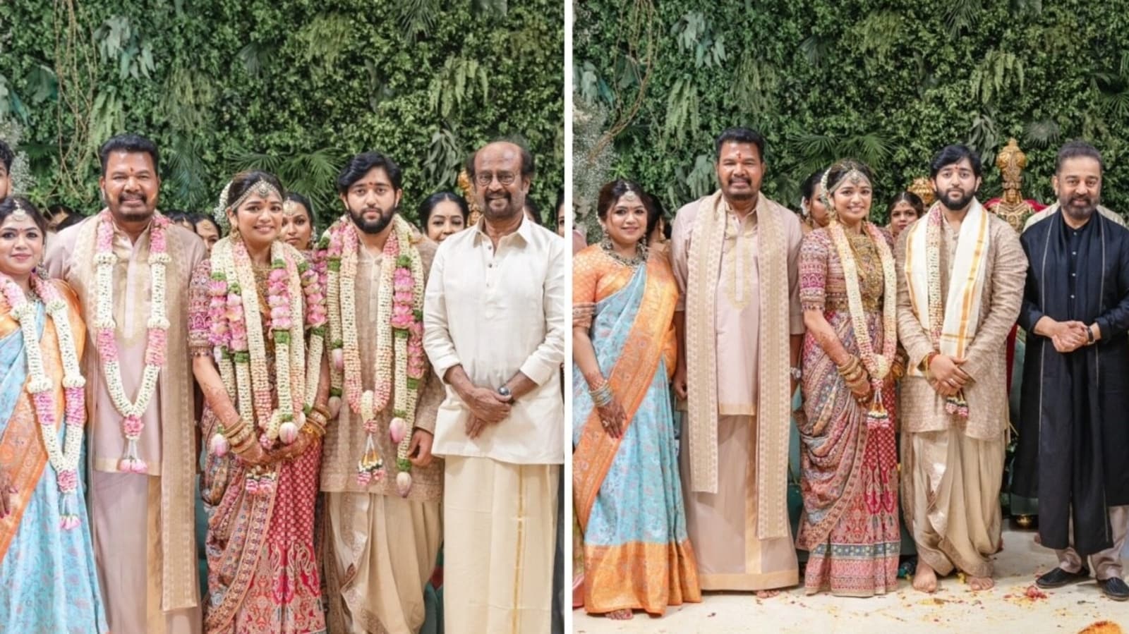 Córka indyjskiego reżysera S. Shankara, Aishwarya, bierze ślub, a Rajinikanth i Kamal Haasan biorą udział w weselu.  Zobacz zdjęcia