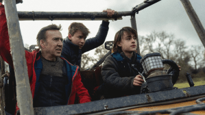 Nicolas Cage, Maxwell Jenkins i Jaeden Martell w filmie „Arcadian”