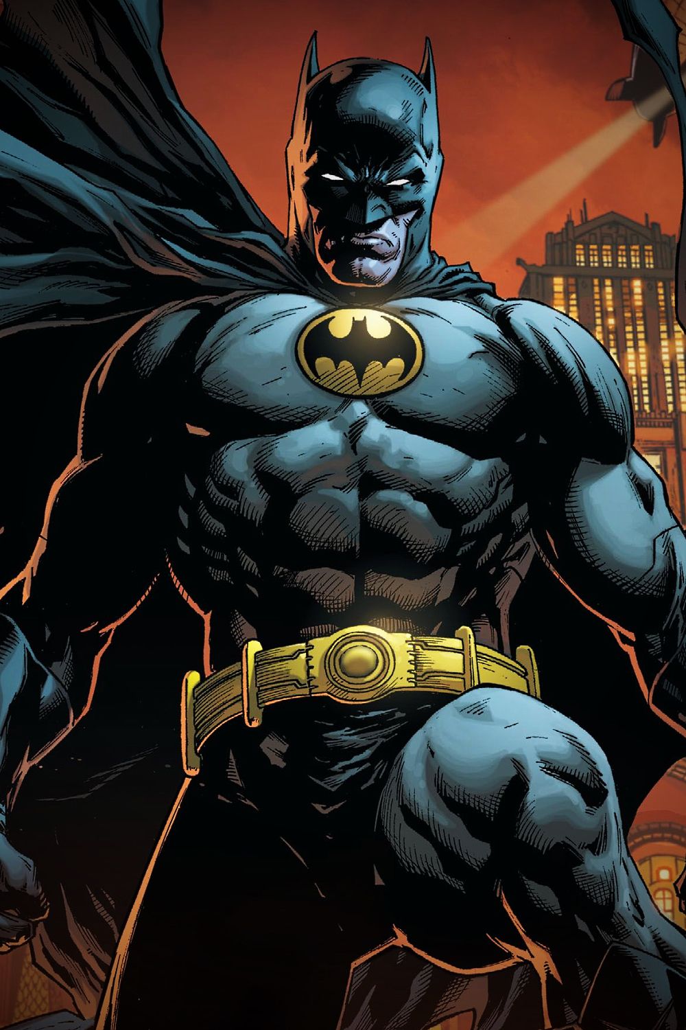 Batman stoi w komiksie detektywistycznym autorstwa Jasona Faboka