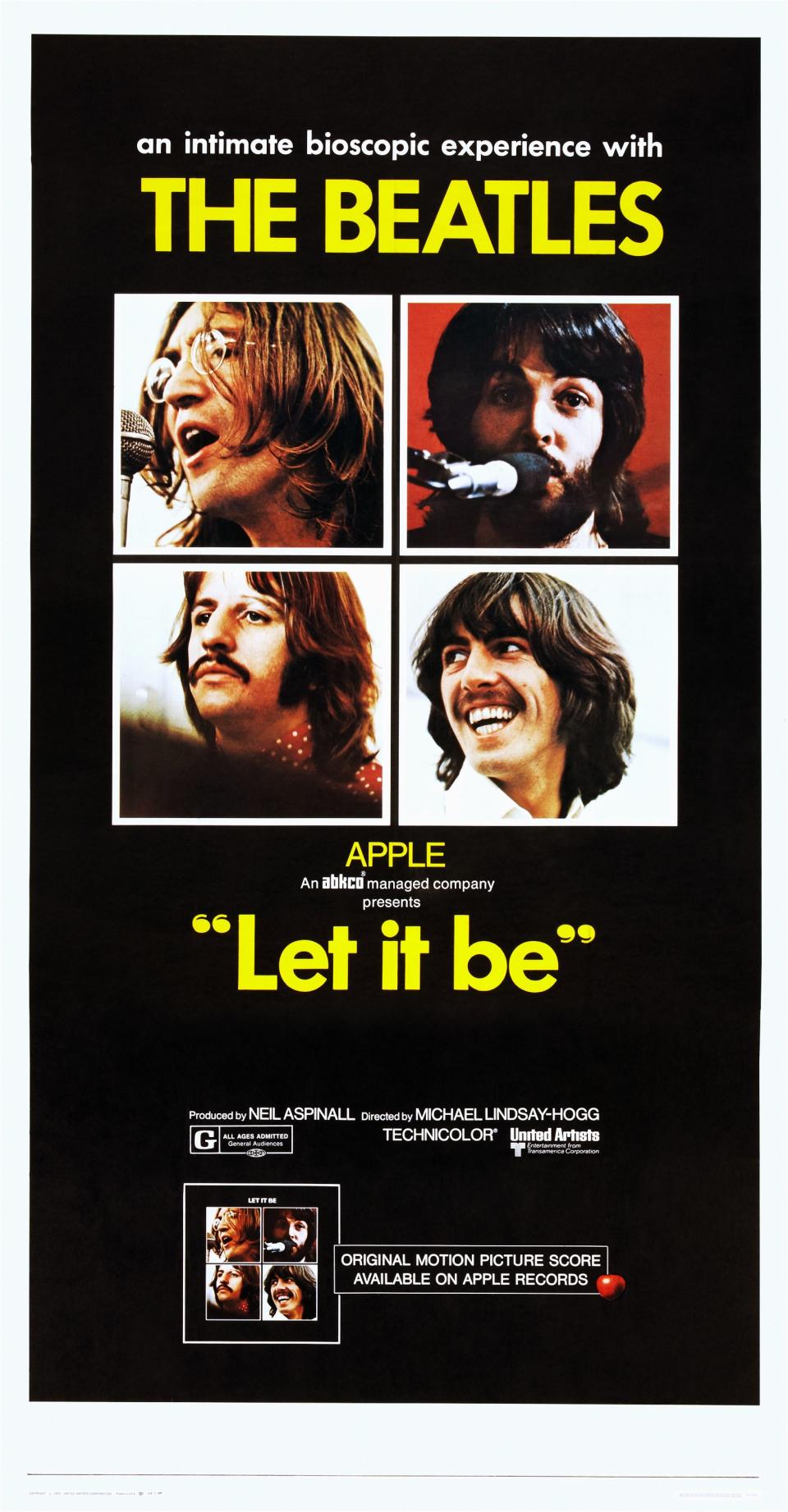 Plakat Let It Be wydany w USA w 1970 roku.