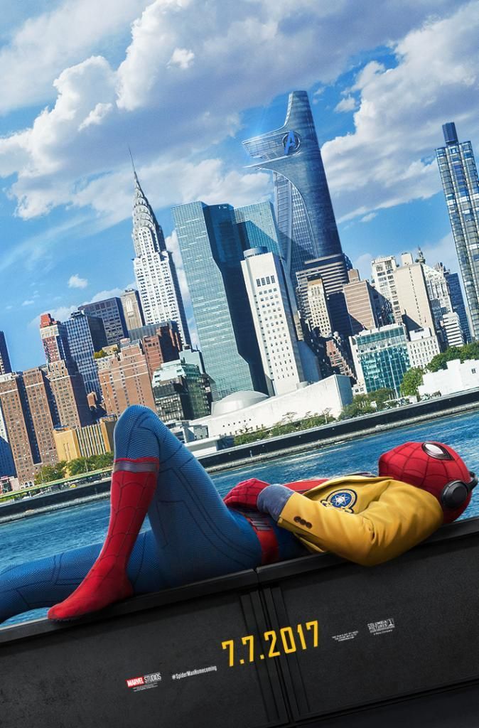 Plakat filmowy o powrocie Spider-Mana do domu