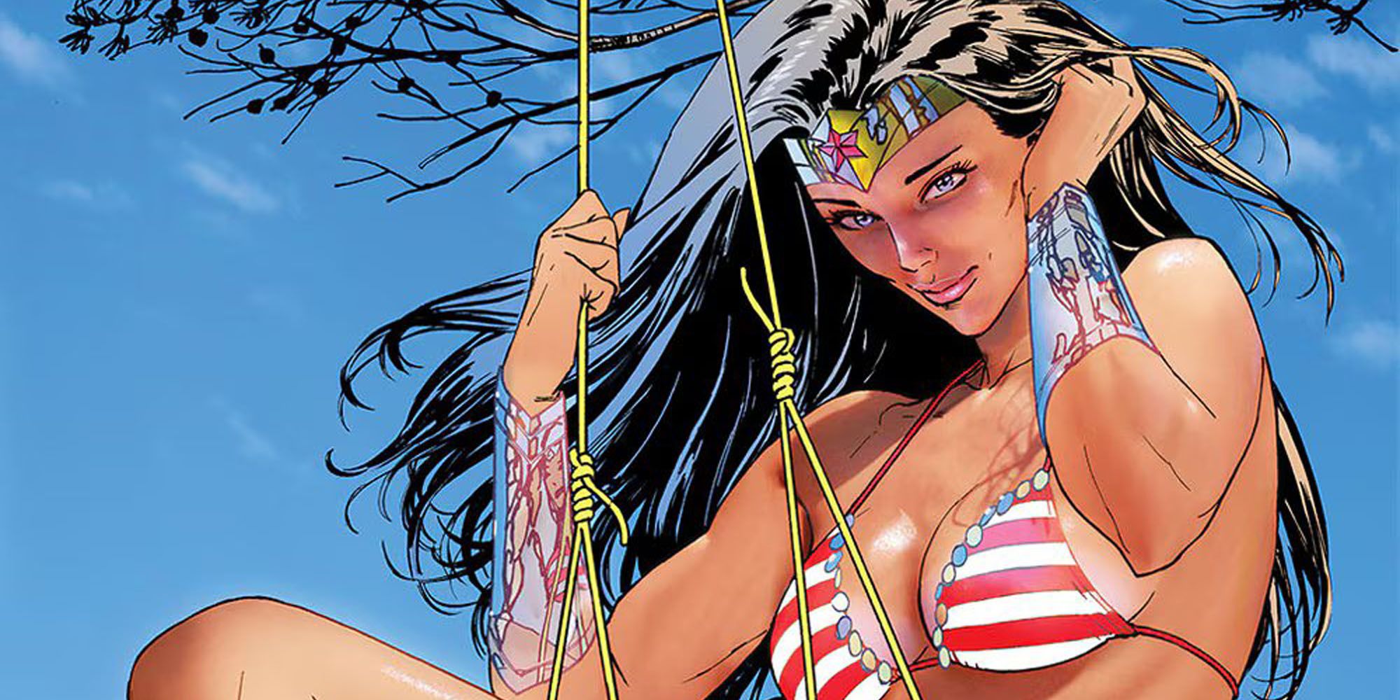 Baner na okładce kostiumu kąpielowego Wonder Woman 12