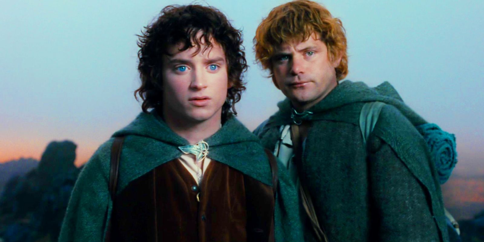 Elijah Wood jako Frodo i Sean Astin jako Sam we „Władcy Pierścieni” Drużyna Pierścienia