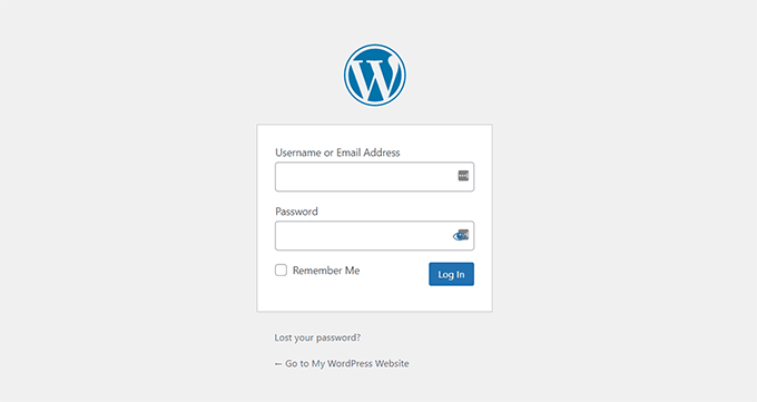 Domyślna strona logowania WordPress