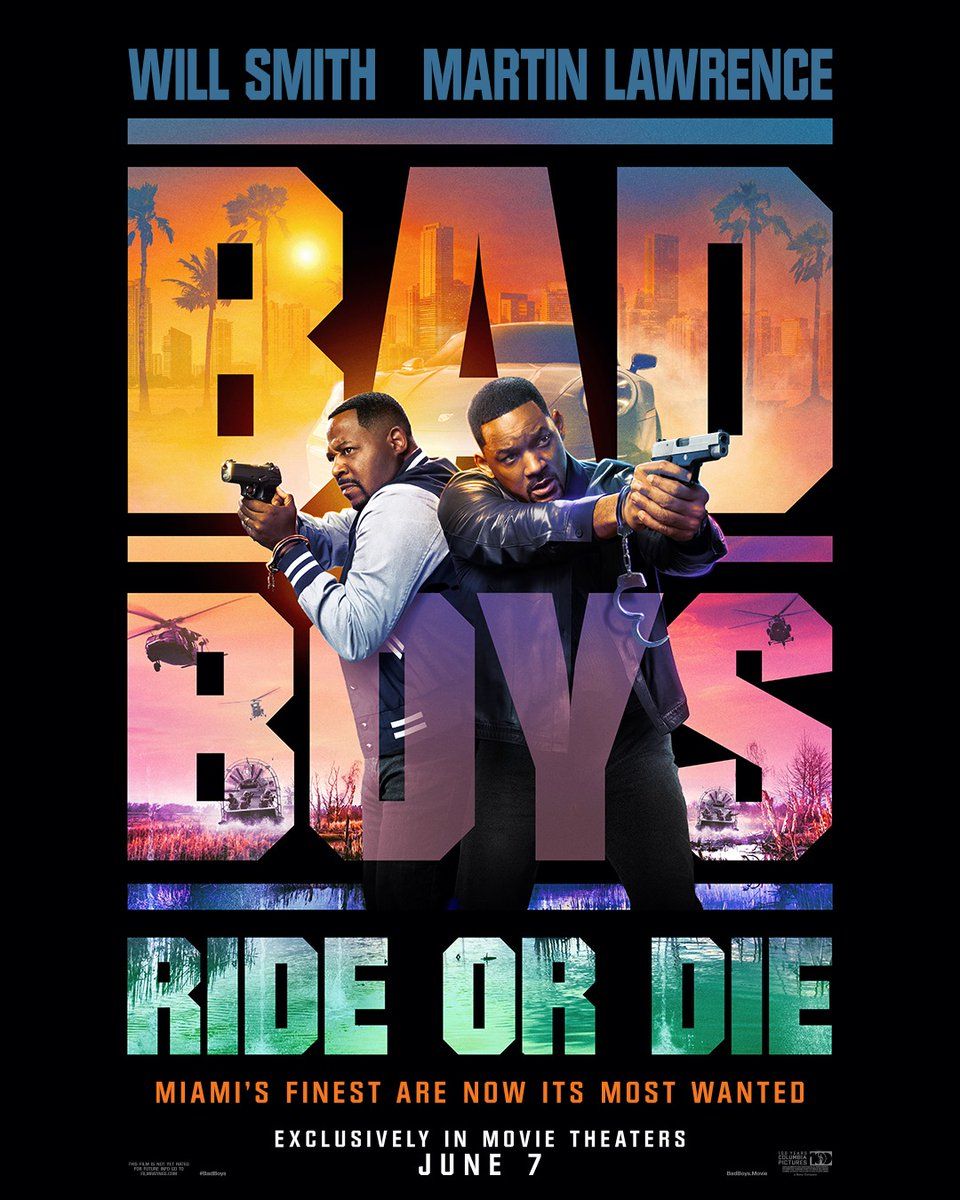 Martin Lawrence i Will Smith celują z broni na plakacie filmu Bad Boys Ride Or Die