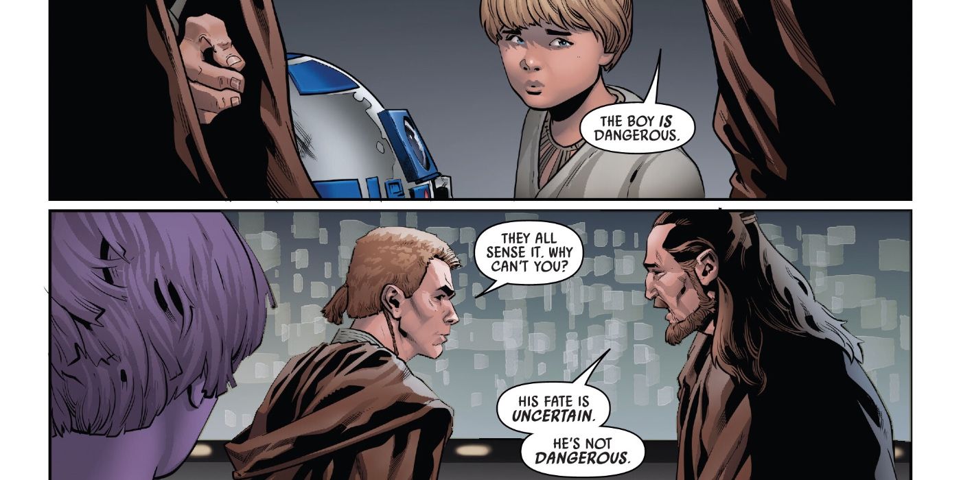 Qui-Gon i Obi-Wan rozmawiają o Anakinie w specjalnym odcinku Mroczne widmo