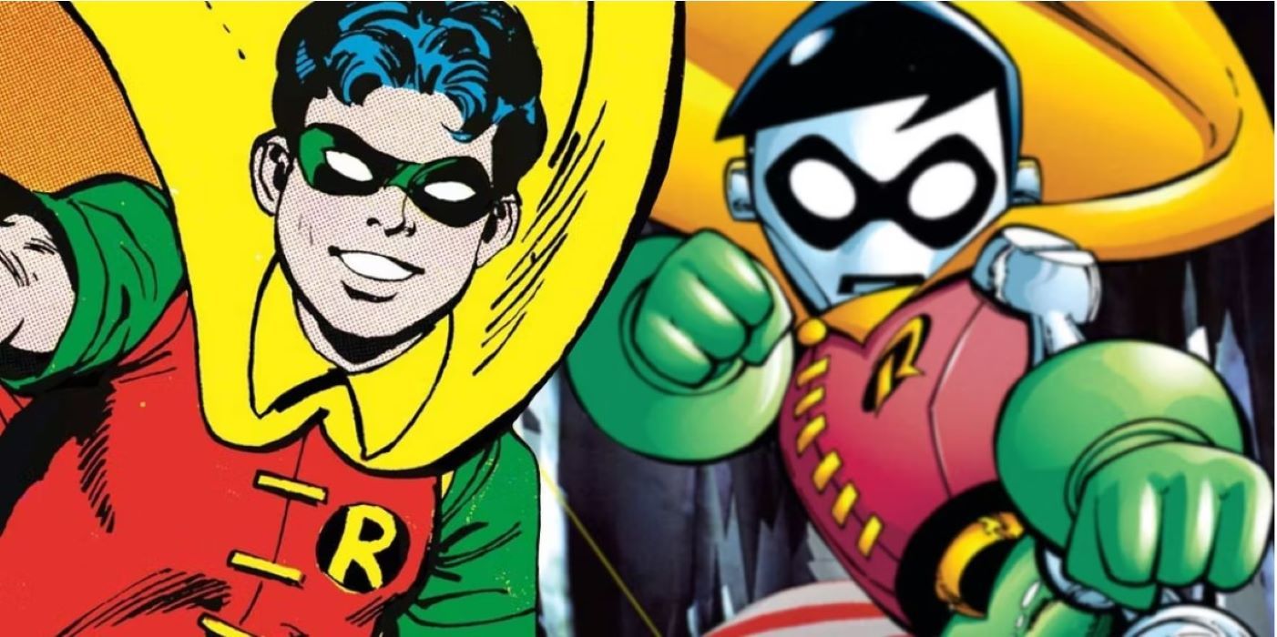 Robot Robin i ludzkie dziecko Robin z komiksów DC